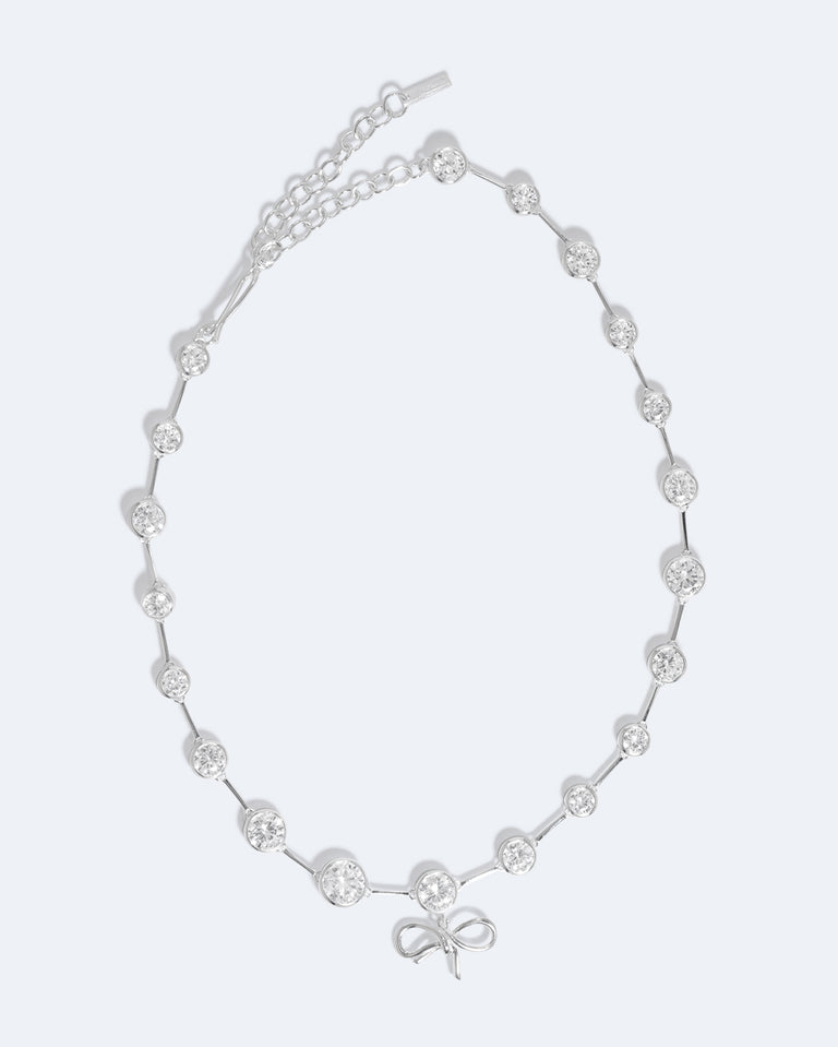 A World Locked by Politics and Money - Zirconia and Recycled Silver Necklace