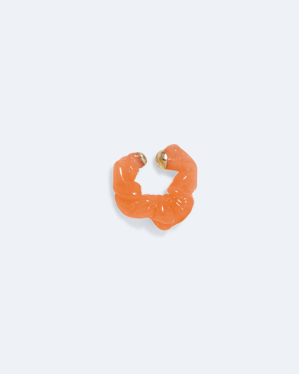 Ruffle - Orange Bio Resin and Gold Vermeil Ear Cuff