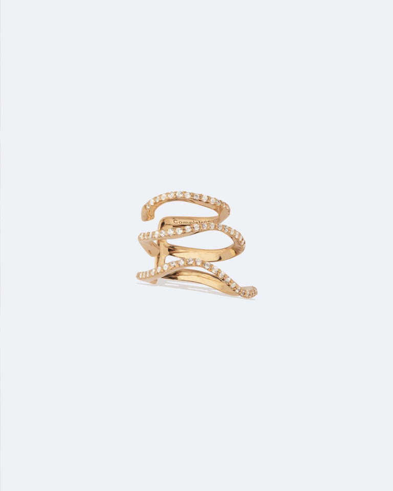 Riot. Strike. Riot. - White Topaz and Recycled Gold Vermeil Ear Cuff