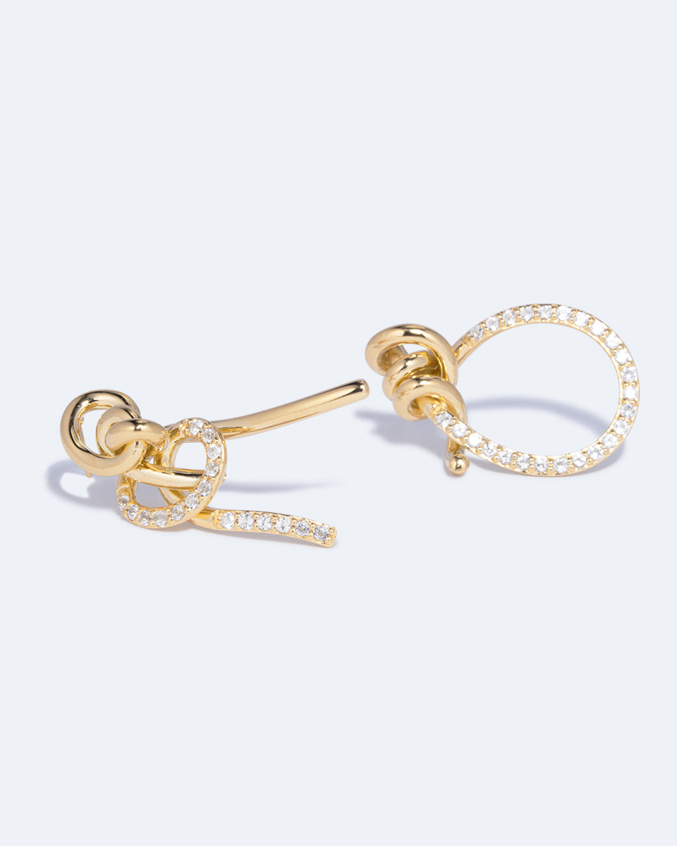 Boucles d'oreilles « Notsobig » Thread II – Topaze blanche et vermeil en or recyclé