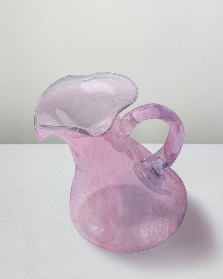 Thaw - Grande cruche en verre recyclé rose