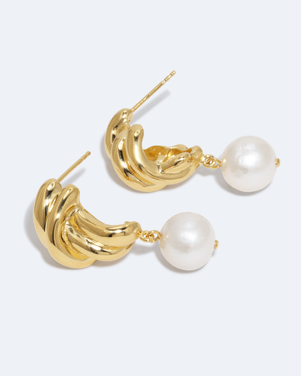 R2199 - Boucles d'oreilles perles et vermeil en or recyclé
