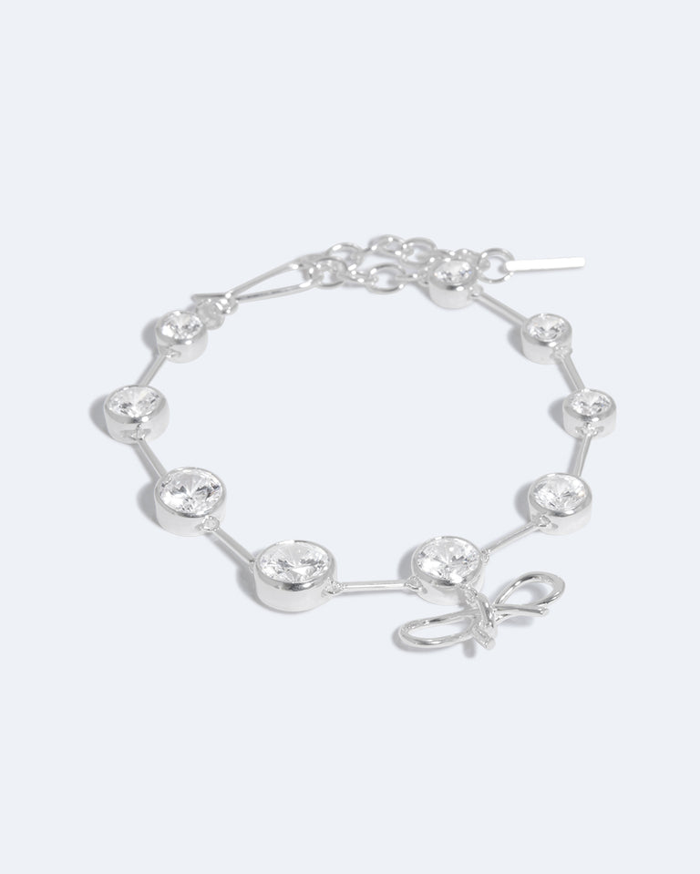 A World Locked by Politics and Money - Zirconia and Recycled Silver Bracelet