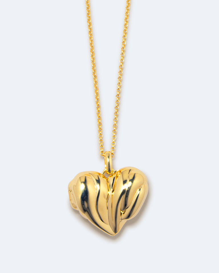 Médaillon Cœur - Pendentif en Vermeil d'Or Recyclé
