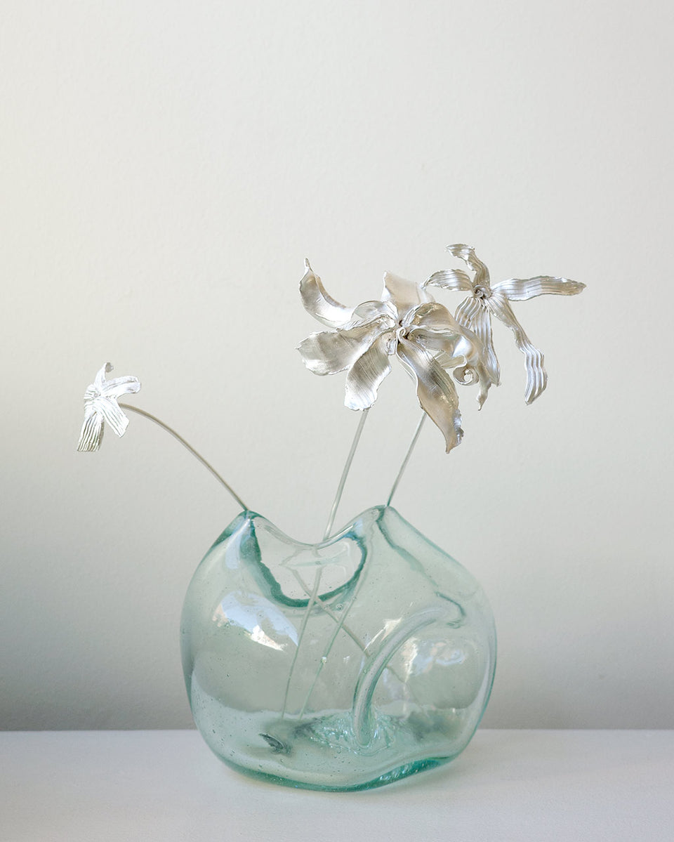 L65 - Set of 3 Flower Ornament in Silver