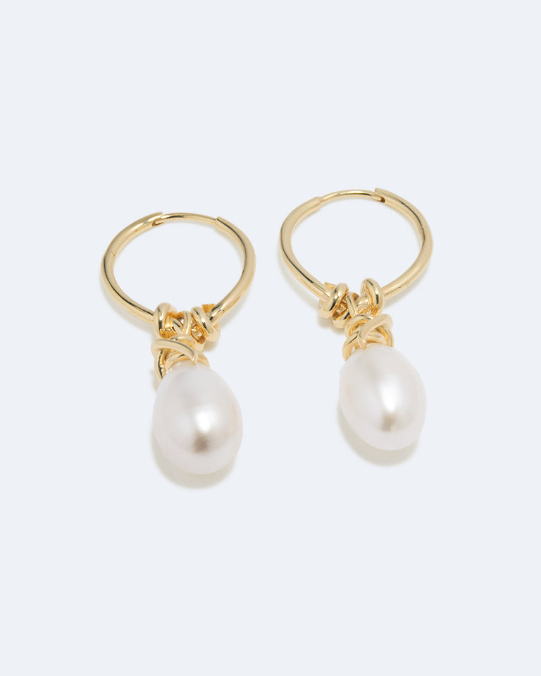 P237 - Boucles d'oreilles perle et vermeil en or recyclé