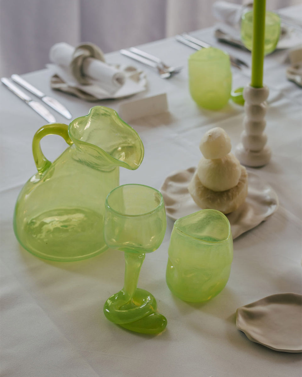 Thaw - Recycled Glass Tumbler in Acid Green