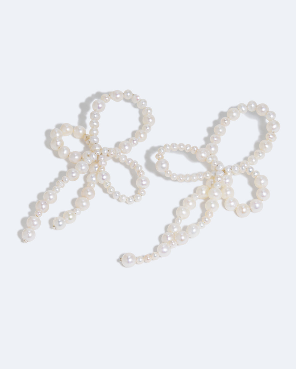 Boucles d'oreilles « Whopping Great » avec perles et argent recyclé