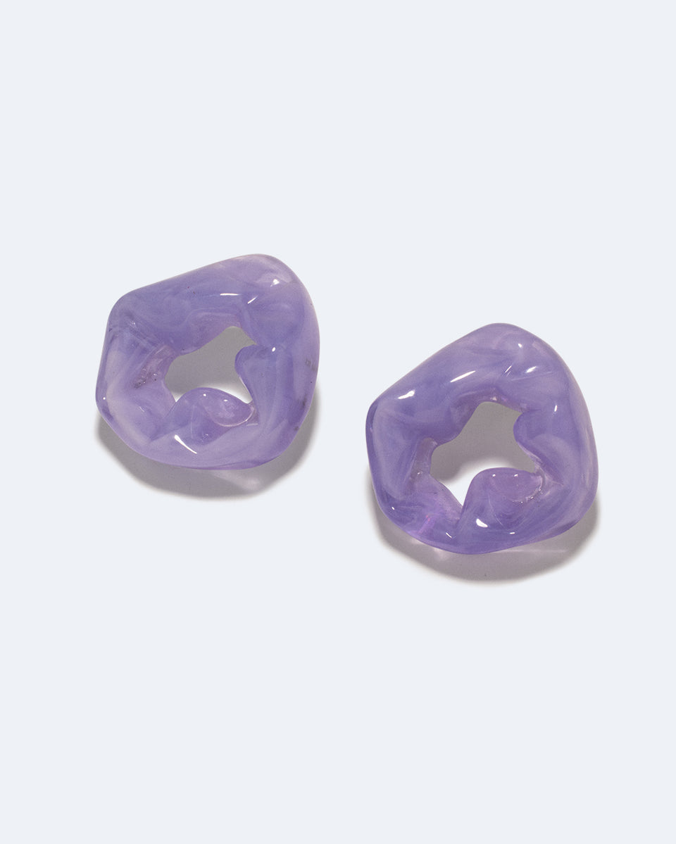 Scrunch - Lilac Bio Resin and Recycled Gold Vermeil Earrings