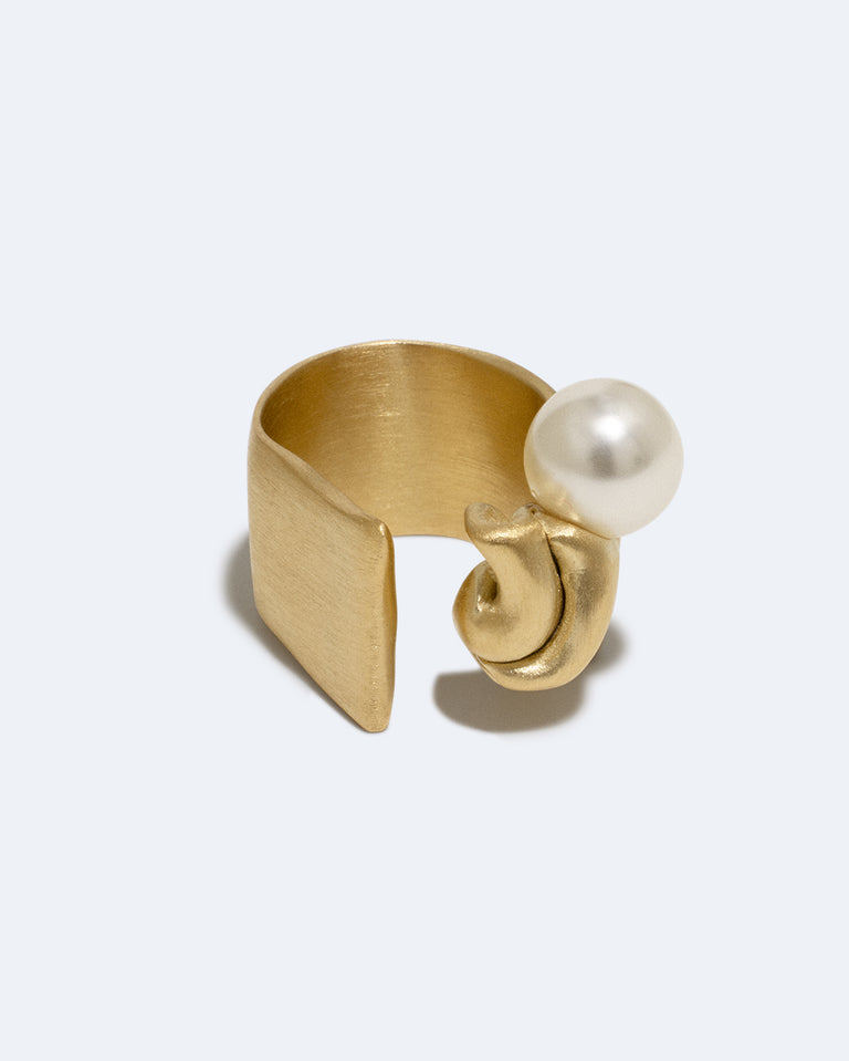 Crumple - Bague en perle et vermeil