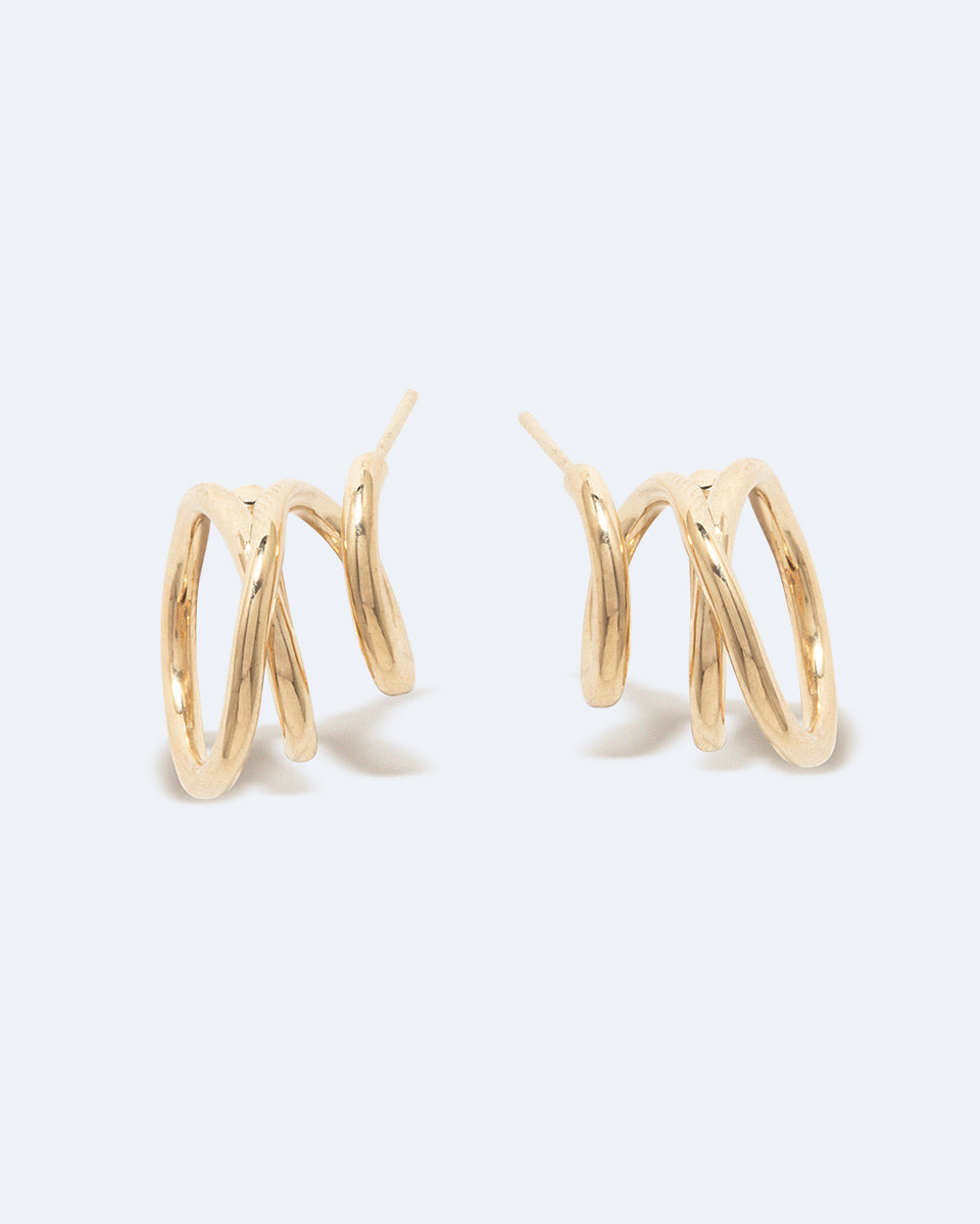 Flow - Boucles d'oreilles en vermeil d'or recyclé