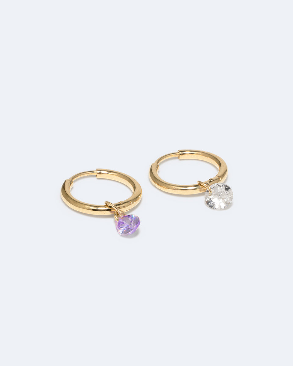 Quelle Alouette ! - Boucles d'oreilles en oxyde de zirconium et vermeil