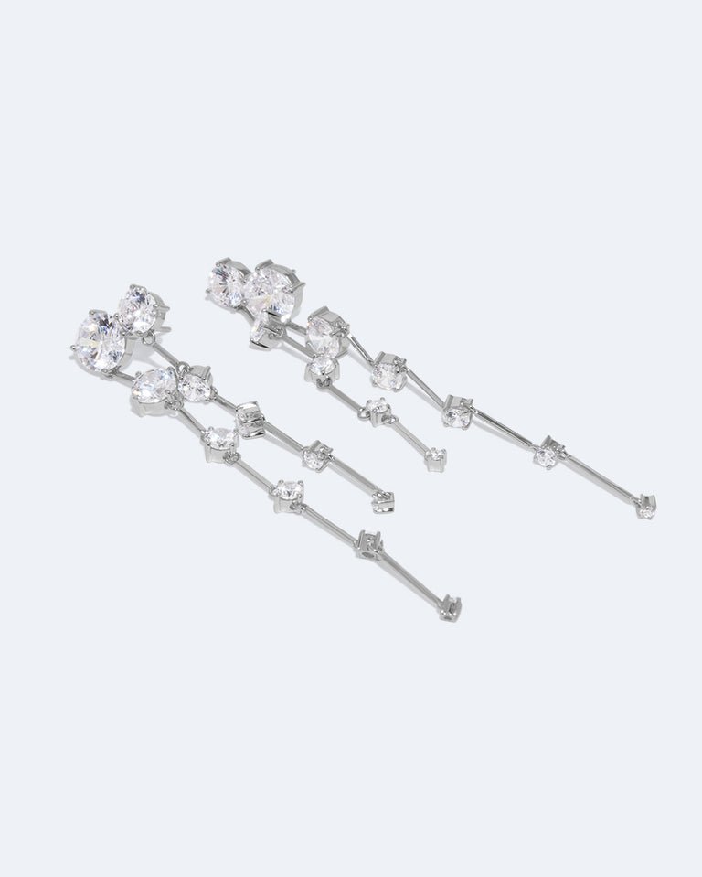 Memory Lane - Boucles d'oreilles en argent recyclé et zircone