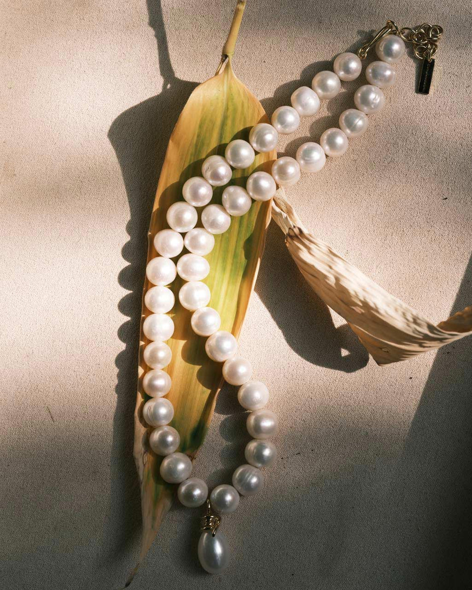 P238 - Collier perles et vermeil en or recyclé