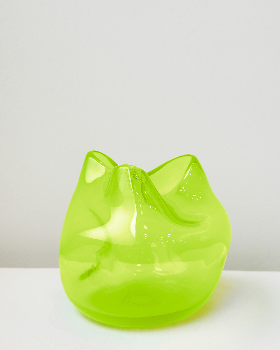 The Bubble to End all Bubbles - Recycled Glass Vase in Acid Green