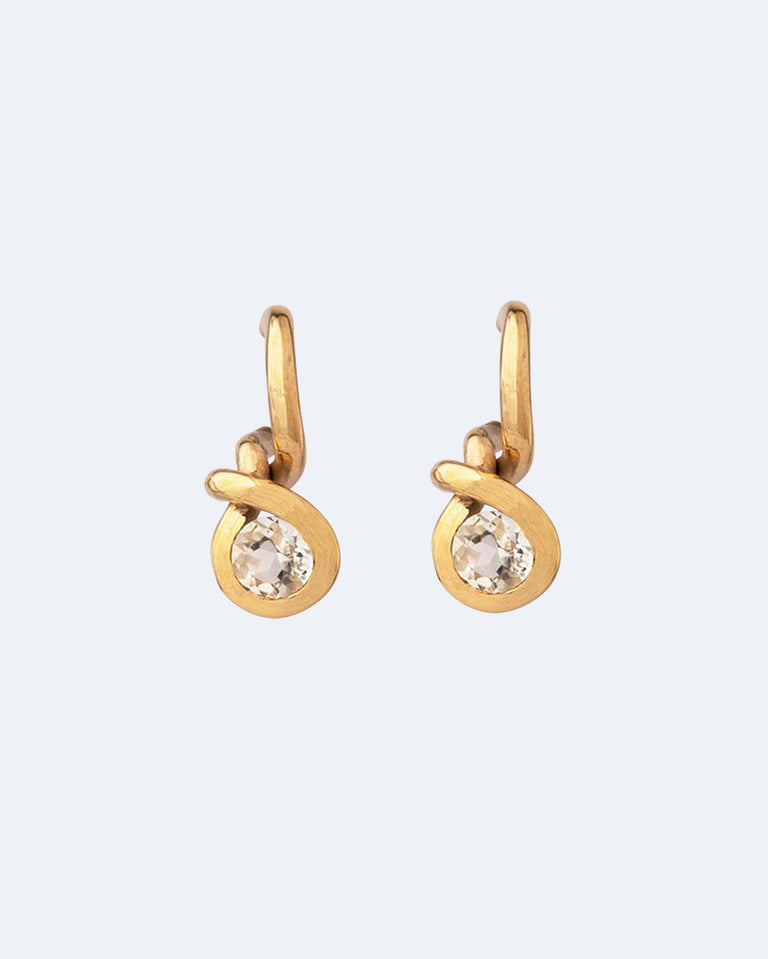 Le Gardien des Abeilles - Boucles d'oreilles topaze blanche et vermeil en or recyclé