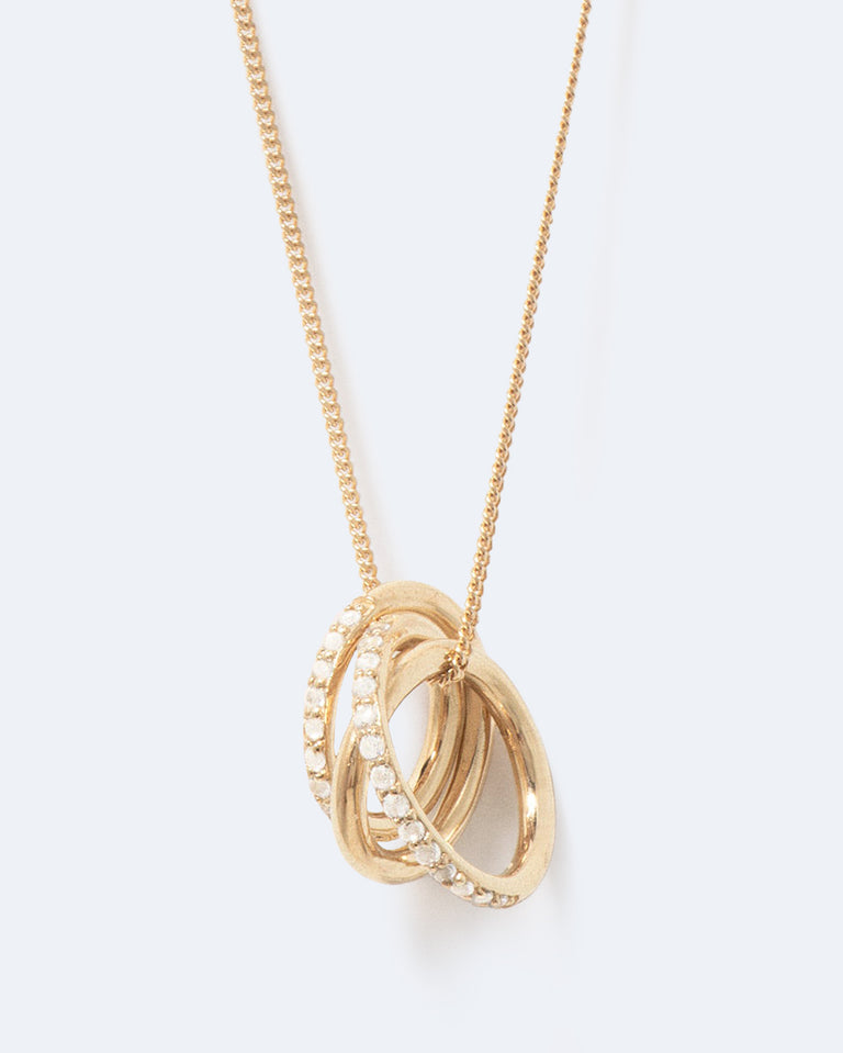 Flow - Pendentif en Topaze Blanche et Vermeil