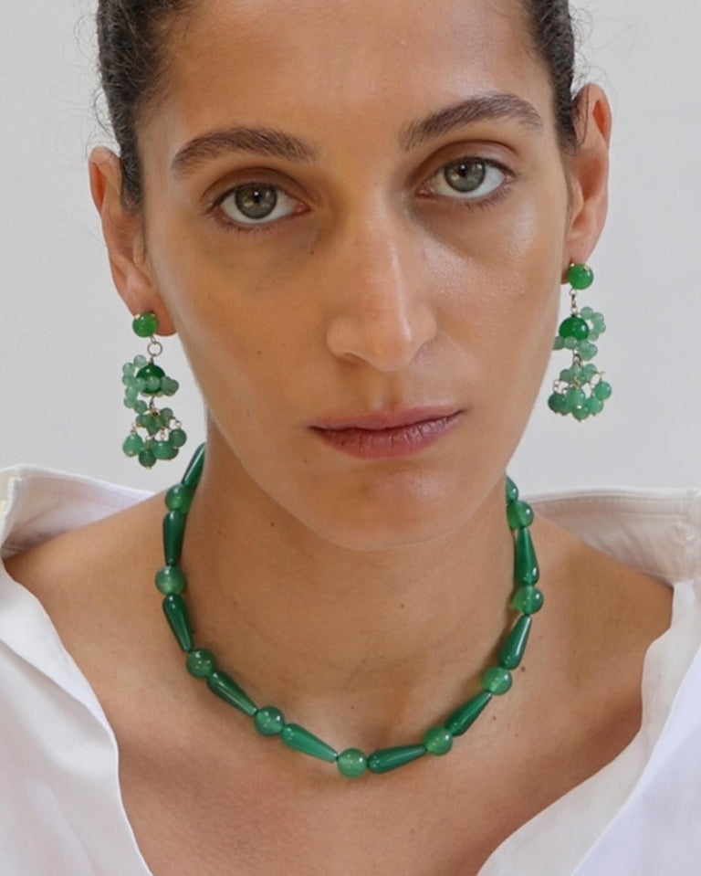 The Aftertaste of a Dream - Green Quartz and Recycled Gold Vermeil Earrings.