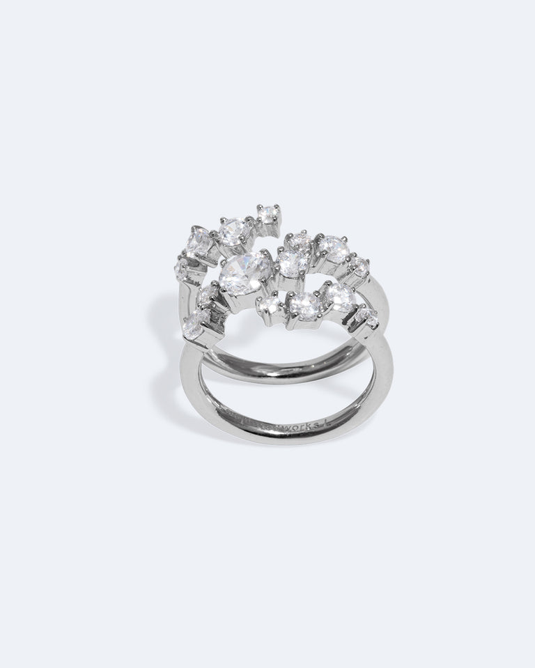 Le temps est en couches dans la glace - Bague en Zircon et Argent Recyclé