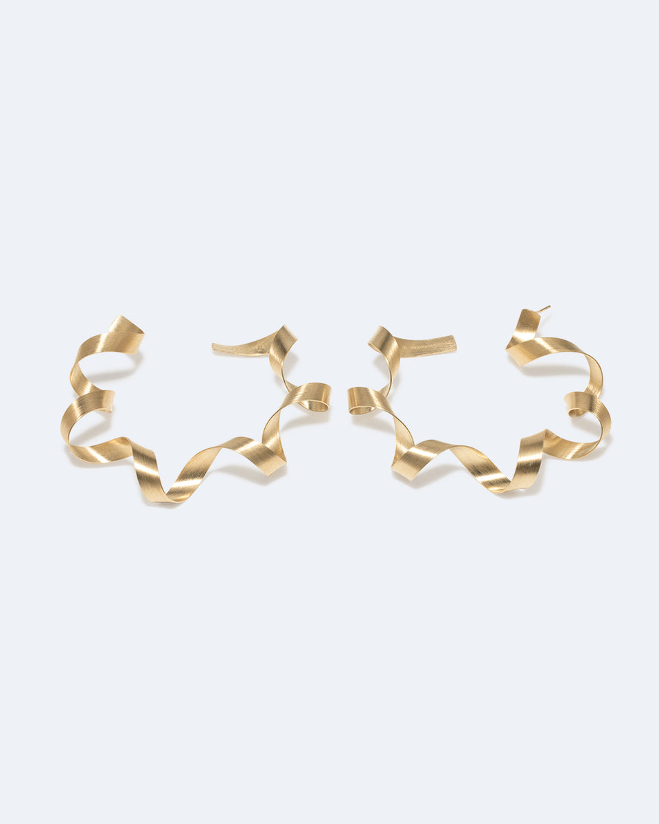 This is What Happens When the Paper Shredder Malfunctions - Gold Vermeil Earrings
