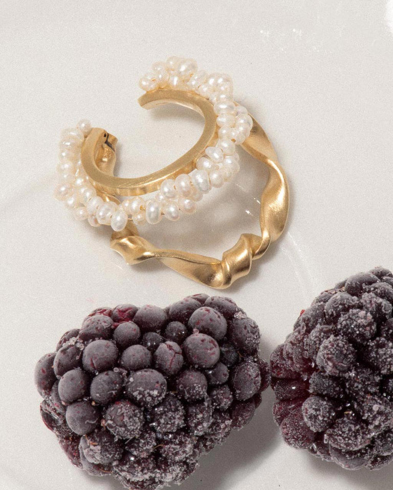 A Negotiation with the Infinite - Freshwater Pearl and Gold Vermeil Ear Cuff