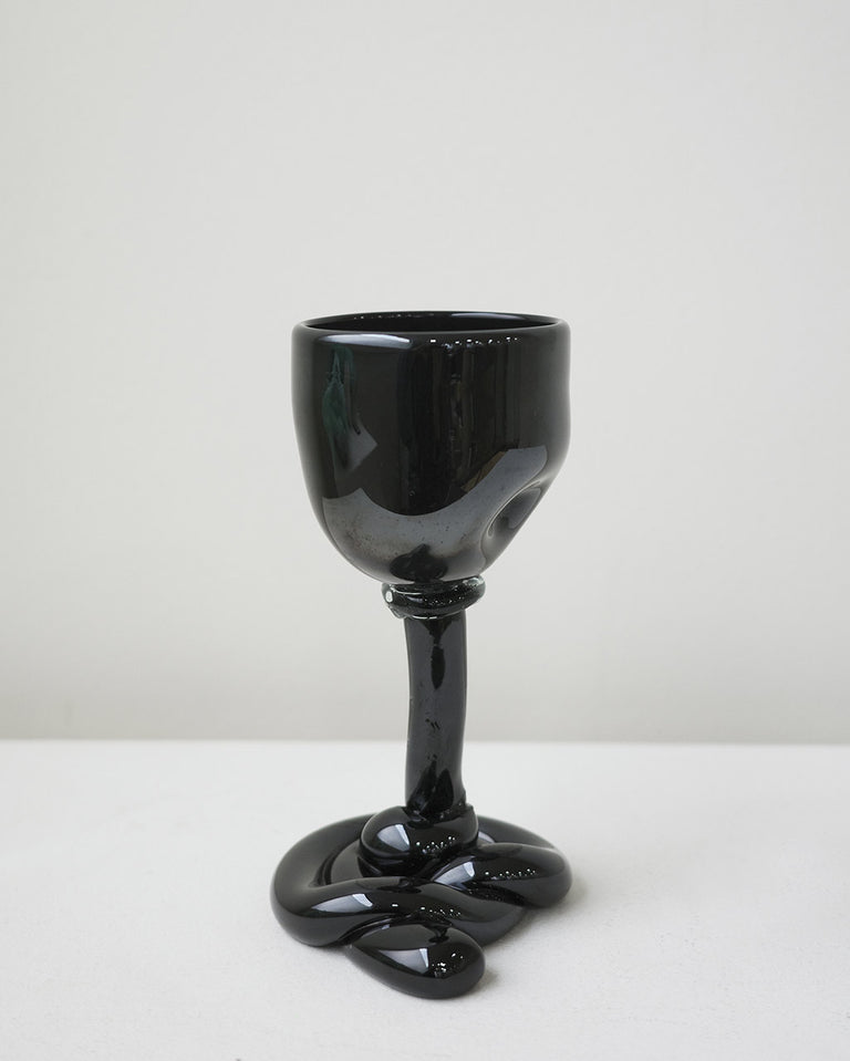 Thaw - Recycled Wine Glass in Black