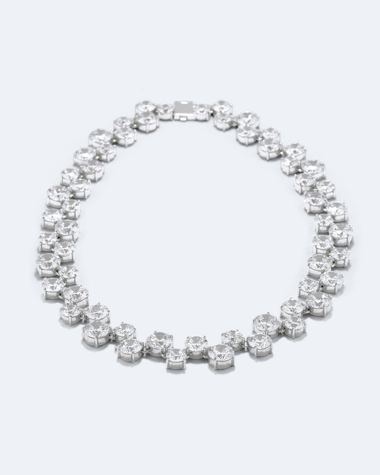 Juggernaut - Zirconia and Rhodium Plated Necklace