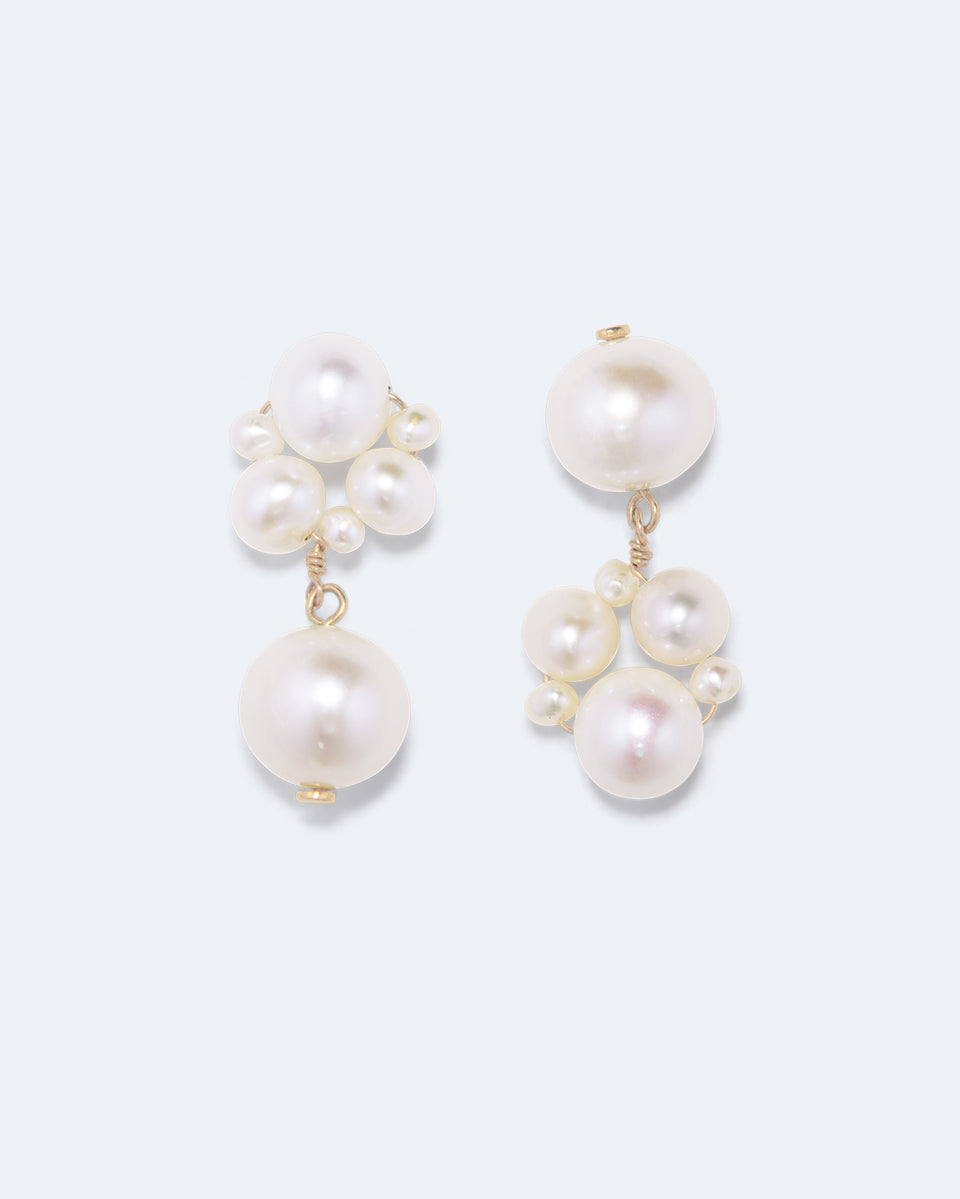 Foibles - Pearl and Recycled Gold Vermeil Earrings