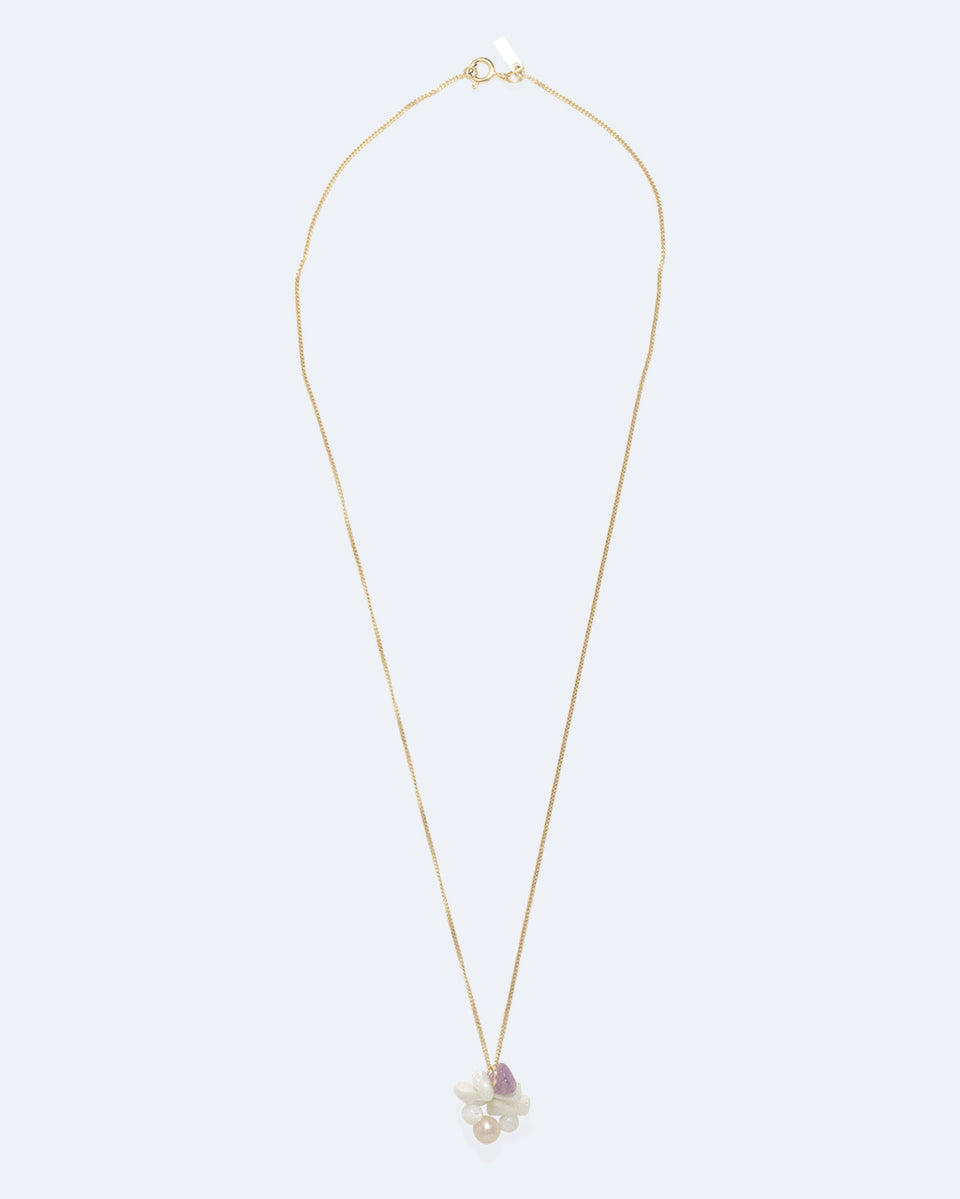 Unnecessary Drama? - Pearl, Mother of Pearl and Amethyst Bead Gold Vermeil Pendant