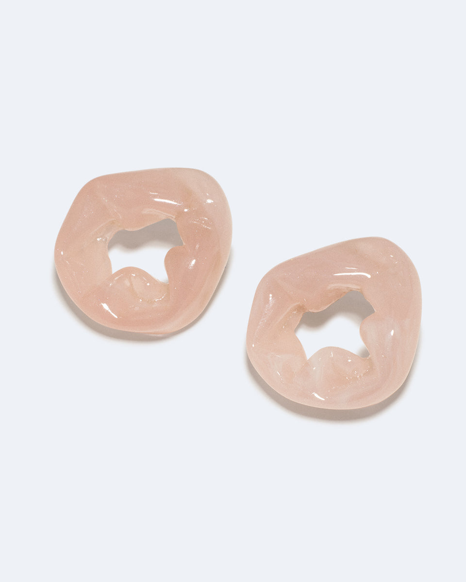 Scrunch - Rose Quartz Bio Resin and Recycled Gold Vermeil Earrings