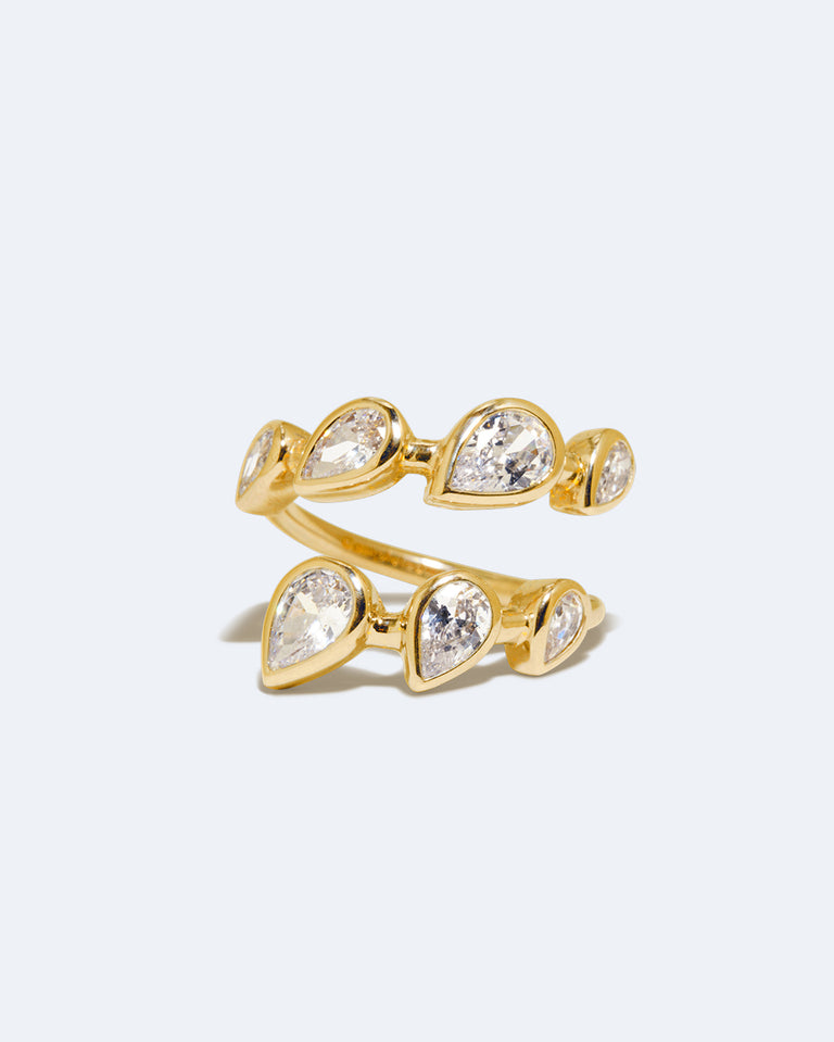 Bague Arc en vermeil d'or recyclé et de zircone