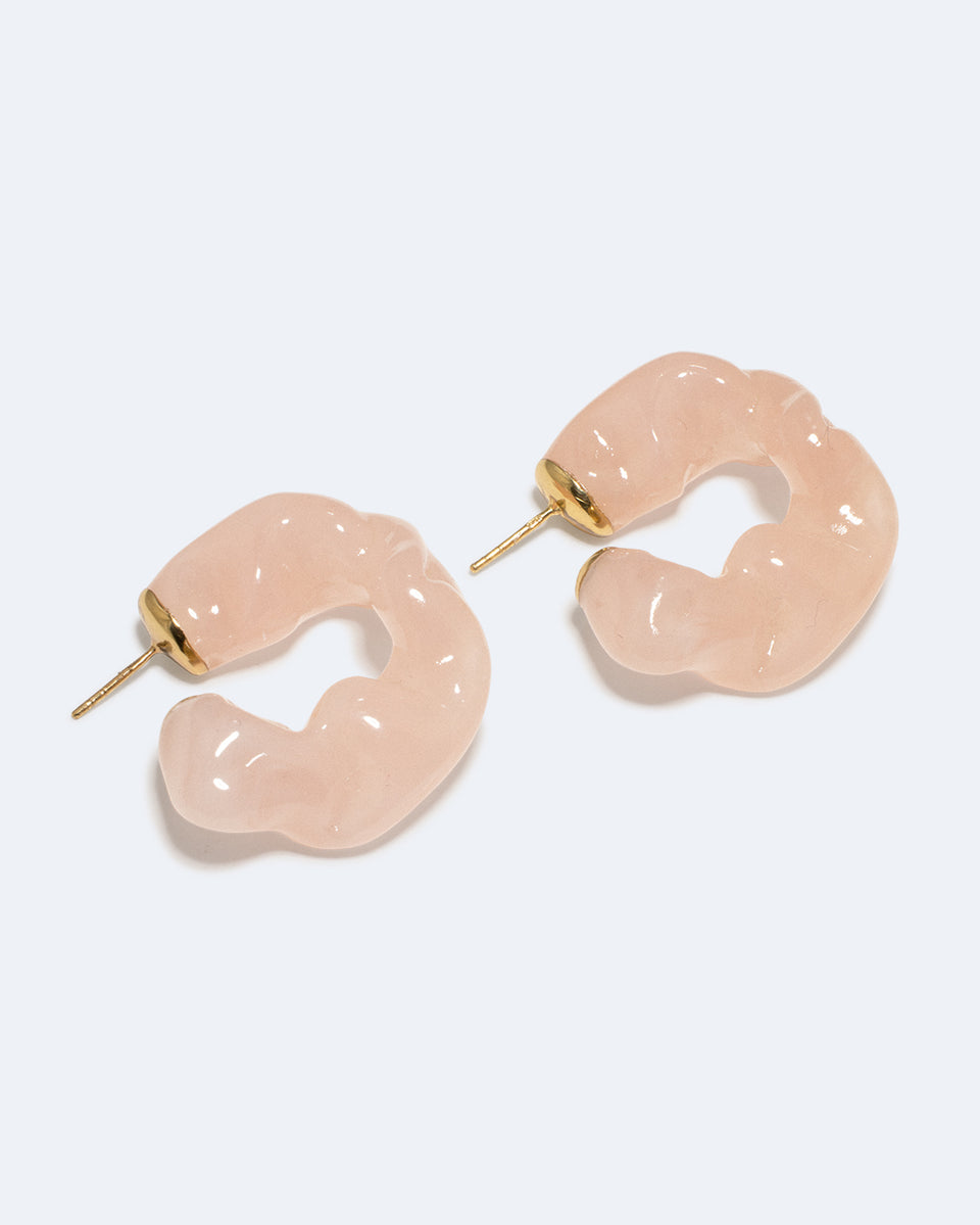 Ruffle - Rose Quartz Bio Resin and Recycled Gold Vermeil Earrings
