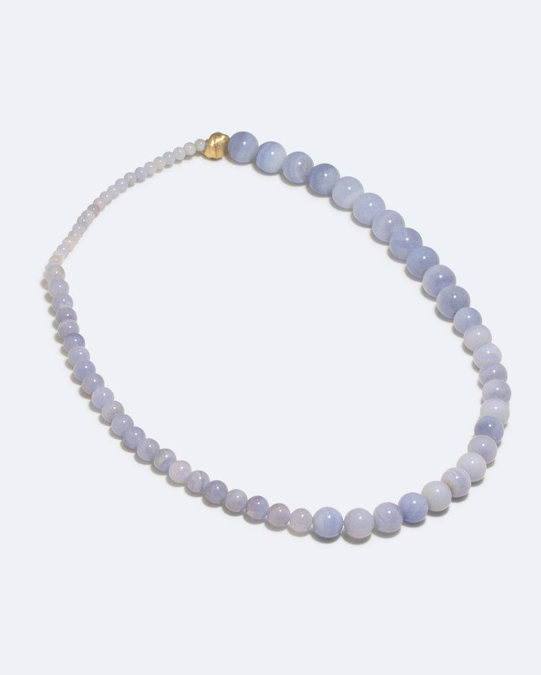 Tidelands - Blue Lace Agate and Recycled Gold Vermeil Necklace