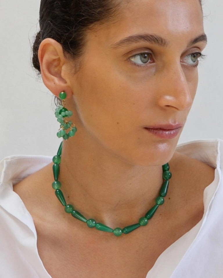 The Aftertaste of a Dream - Green Quartz and Recycled Gold Vermeil Earrings.