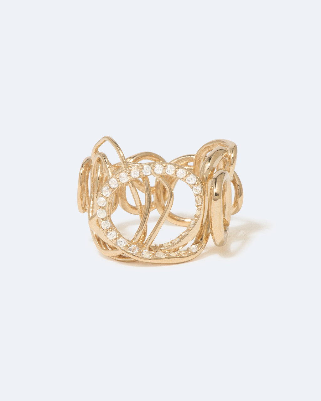 Traces - White Topaz and Recycled Gold Vermeil Ring