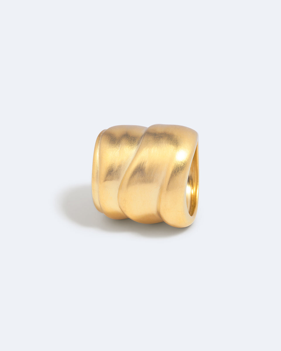 Estran - Bague plaquée or satiné