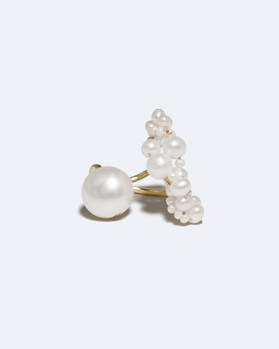 Parler aux Pingouins - Bague en Nacre et Vermeil Or
