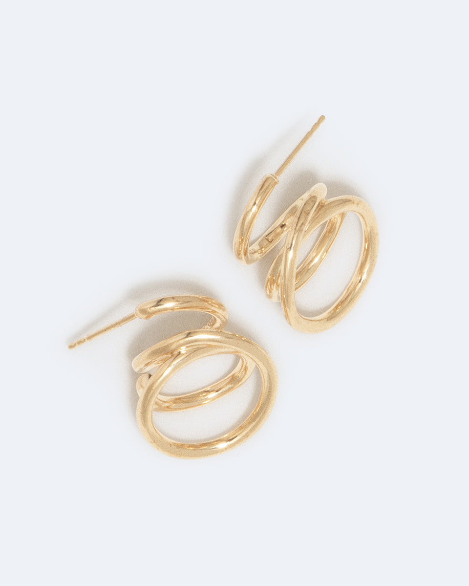 Flow - Boucles d'oreilles en vermeil d'or recyclé