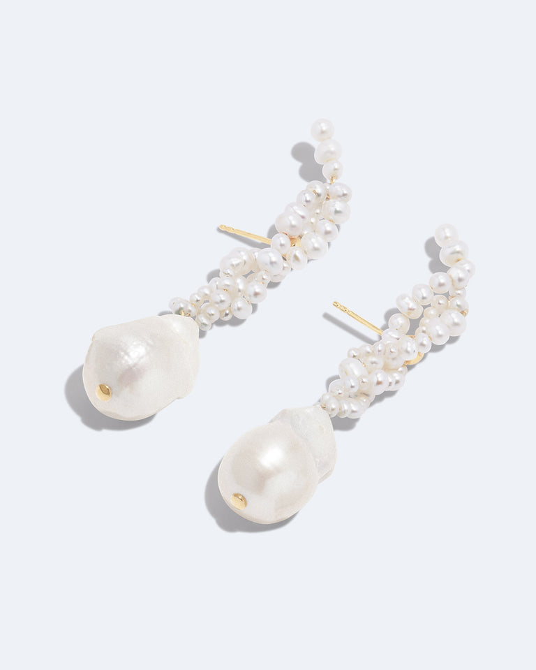 Gotcha  - Pearl and Recycled Gold Vermeil Earrings