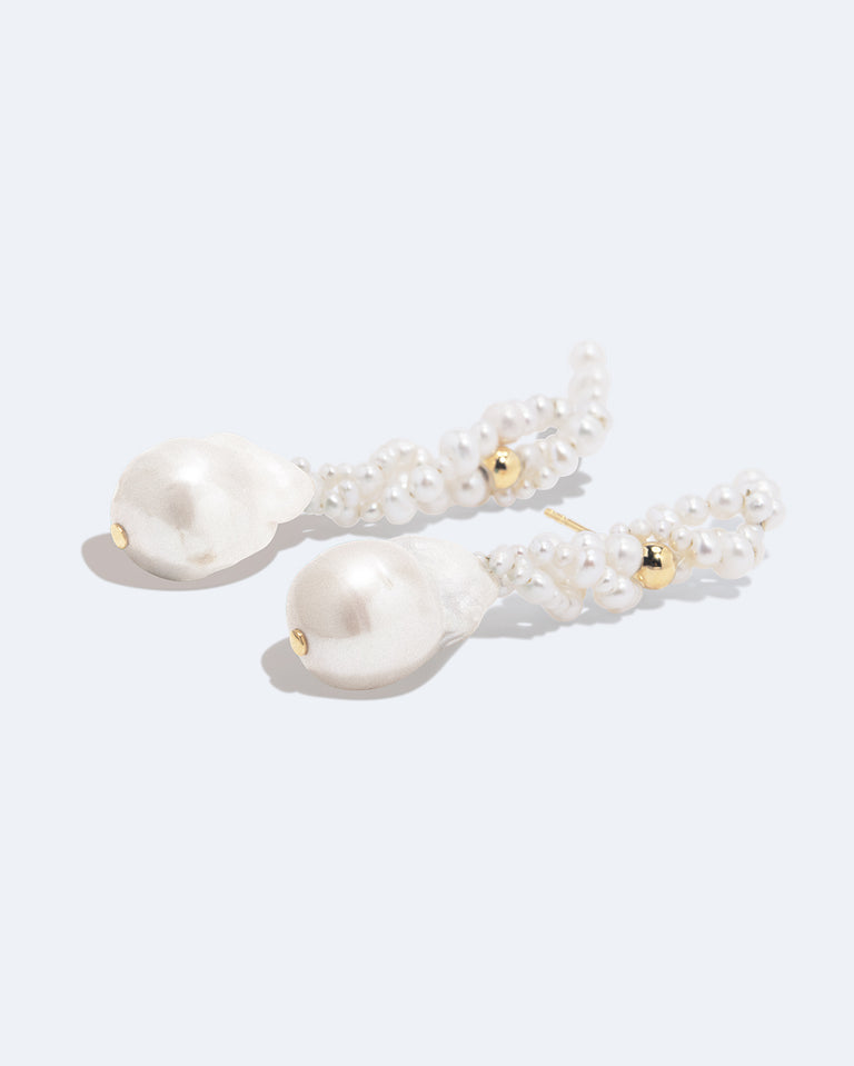 Gotcha  - Pearl and Recycled Gold Vermeil Earrings