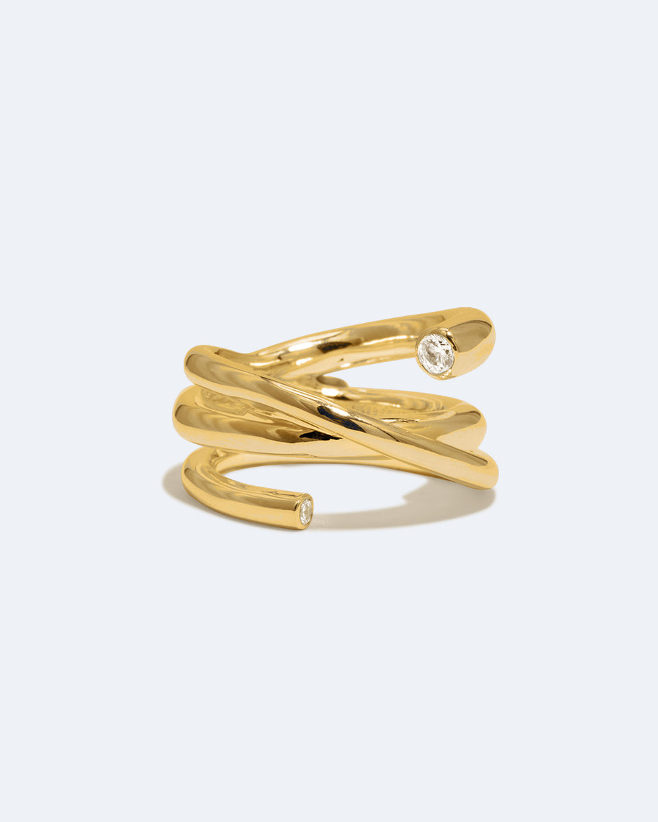 Bague Coil - Zircone et Vermeil en Or Recyclé