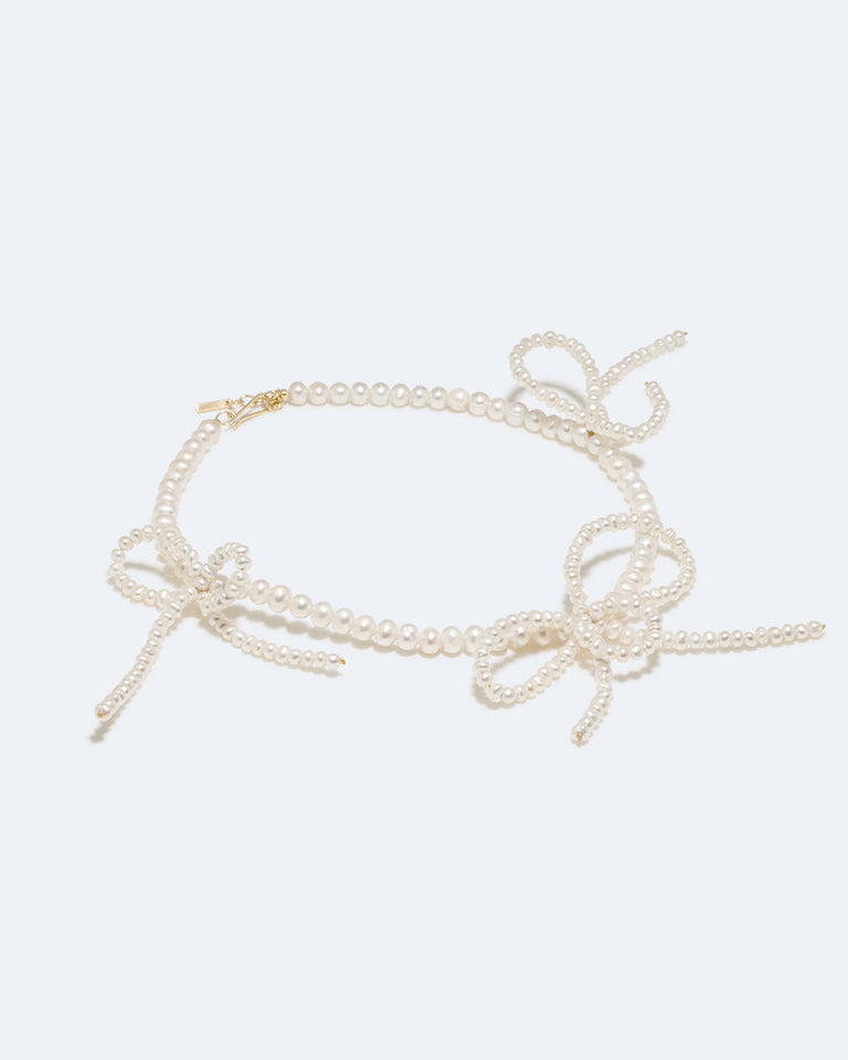 Loop‐the‐Loop - Pearl and Recycled Gold Vermeil Necklace