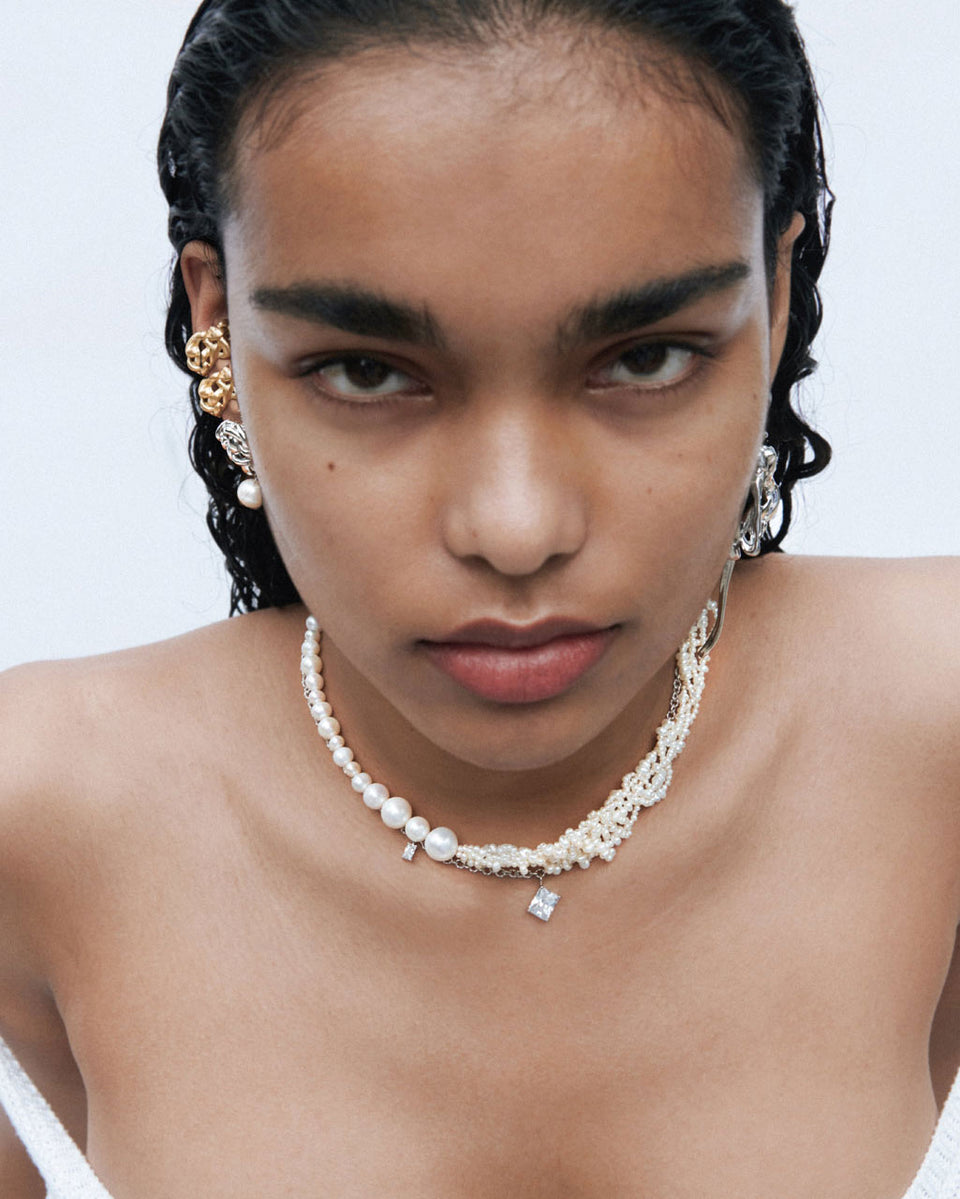 Encrypted Dreams - Zirconia and Gold Vermeil Necklace