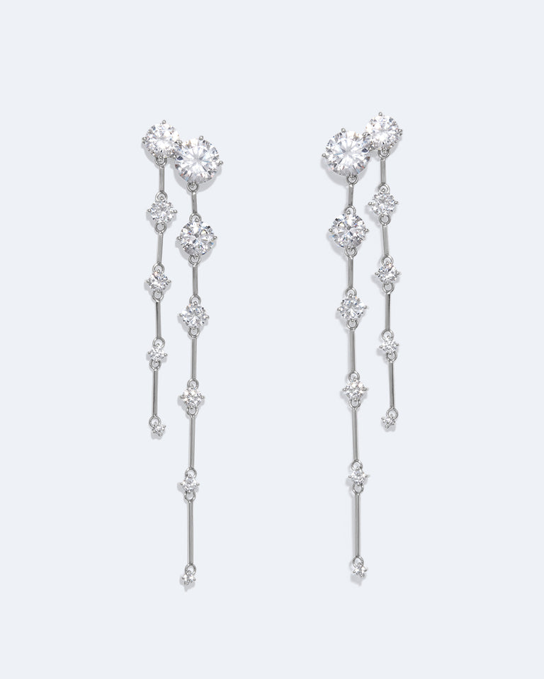 Memory Lane - Boucles d'oreilles en argent recyclé et zircone