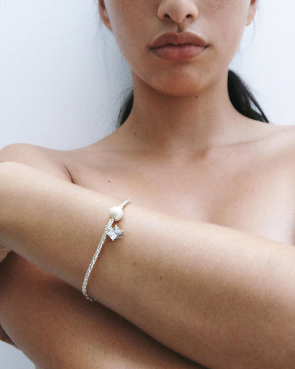Le Locus de la Bravoure - Bracelet en argent sterling avec perles et zircone