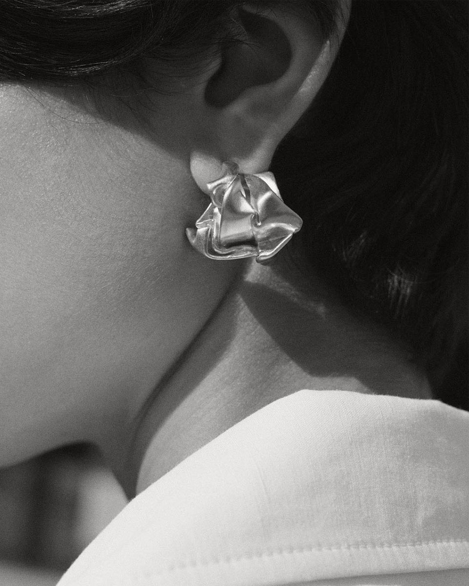 Crunched: A Tale of Abandoned Legal Strategies - Recycled Silver Earrings
