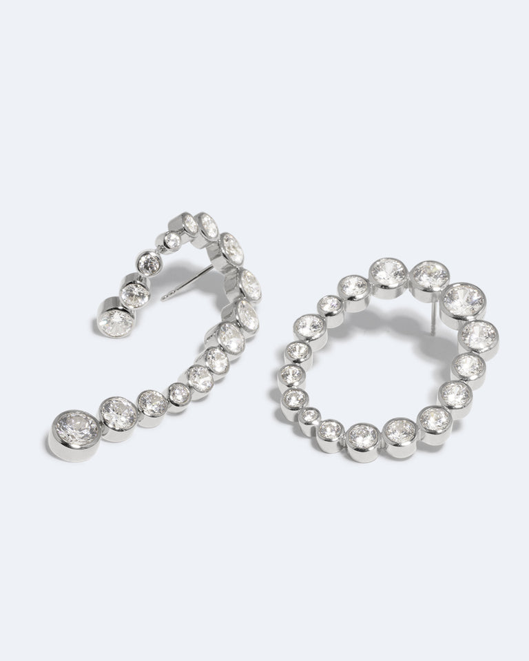 Glade - Boucles d'oreilles en Zircone et Argent Recyclé