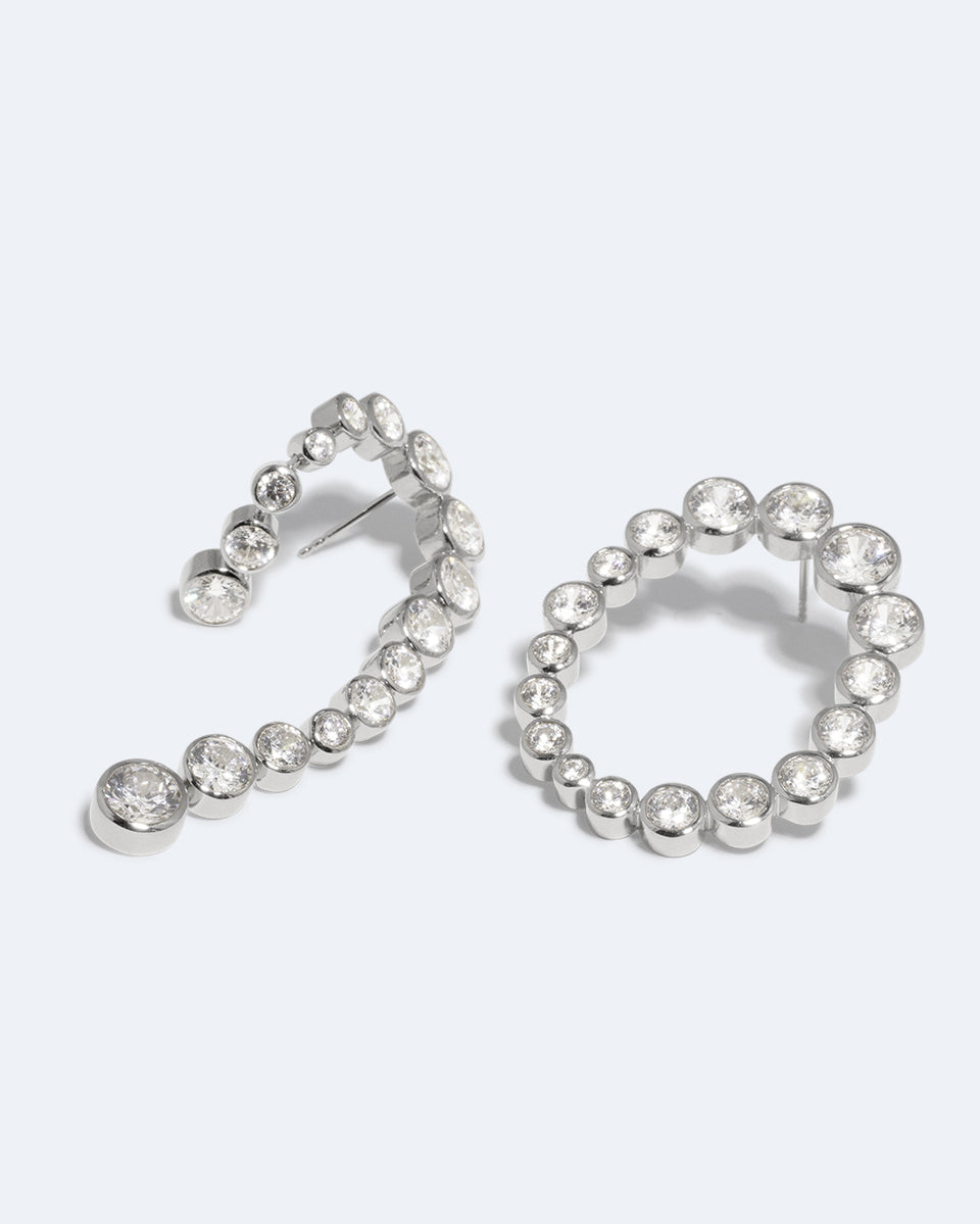 Glade - Boucles d'oreilles en Zircone et Argent Recyclé