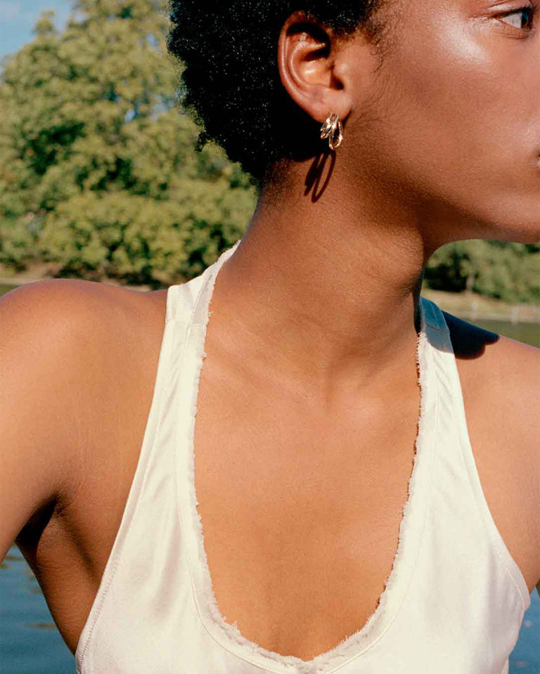 Flow - Boucles d'oreilles en vermeil d'or recyclé