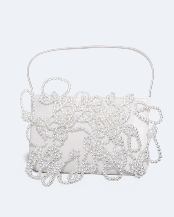 The Pearly Pearl - Pearl and White Recycled Leather Handbag